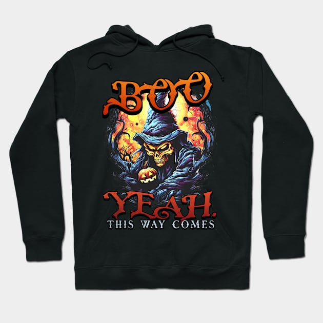 Boo Yeah. Halloween Funny Ghost a Spooky Season Party Idea Hoodie by alcoshirts